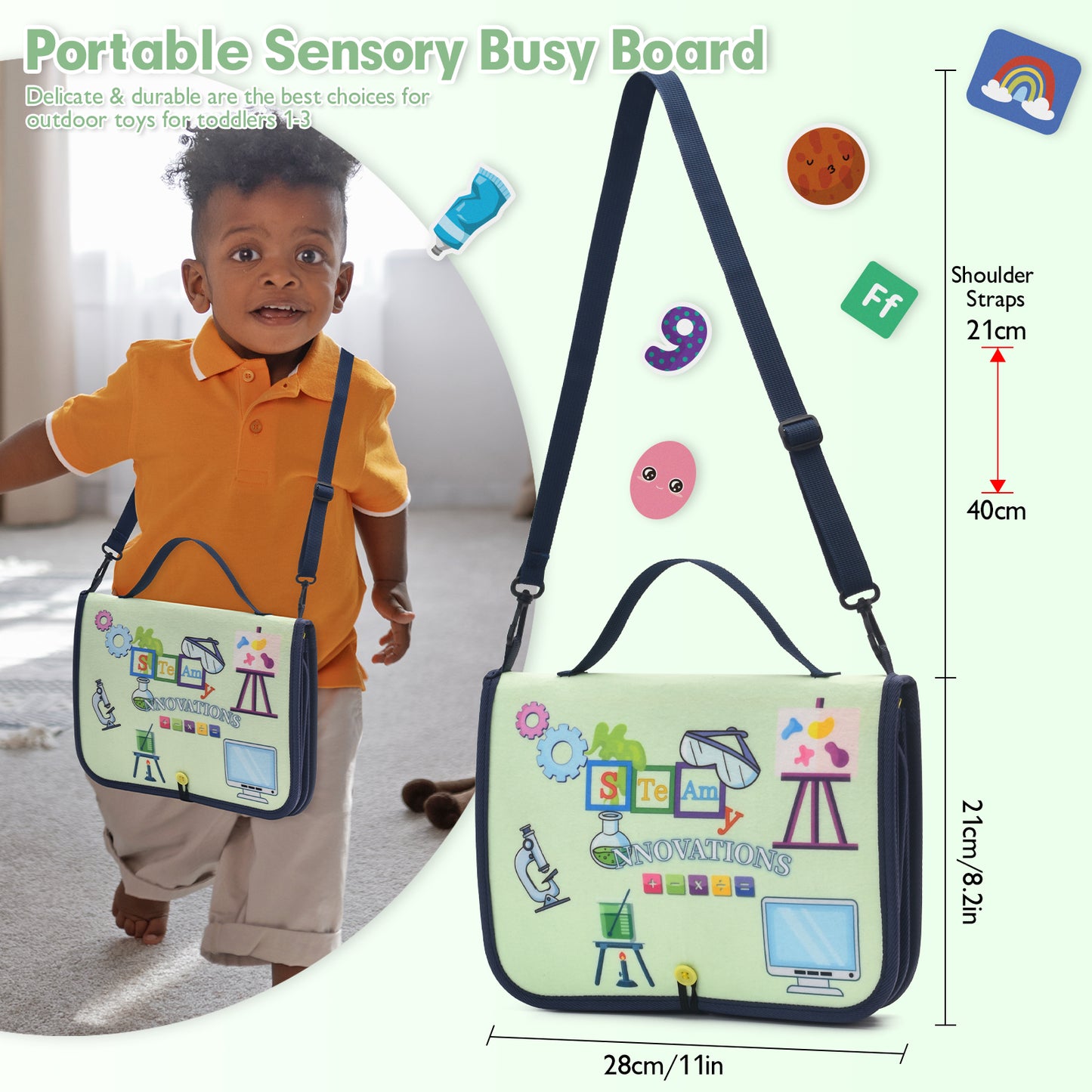 Montessori STEAM Busy Board for Toddlers | Educational Activity Center for Kids 1-3 | Sensory Learning Toy for Fine Motor Skills, STEM Play & Early Development.